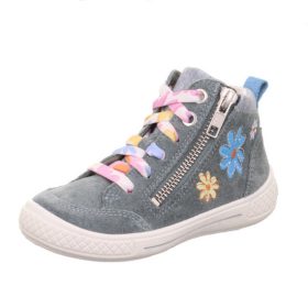   Superfit virágos lány TENSY magas szárú sneakers - Világoskék