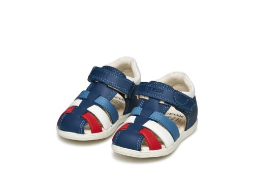 Geox első lépés fiú MACCHIA baba szandál – Kék-fehér