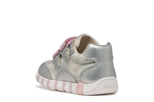 Geox első lépés lány IUPIDOO baba sneaker – Ezüst-rózsaszín