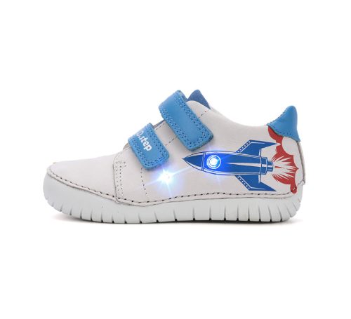 D.D. Step űrhajós fiú átmeneti cipő - Világosszürke, világítós (LED)